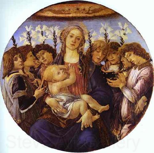 Sandro Botticelli Madonna and Child with Eight Angels Norge oil painting art
